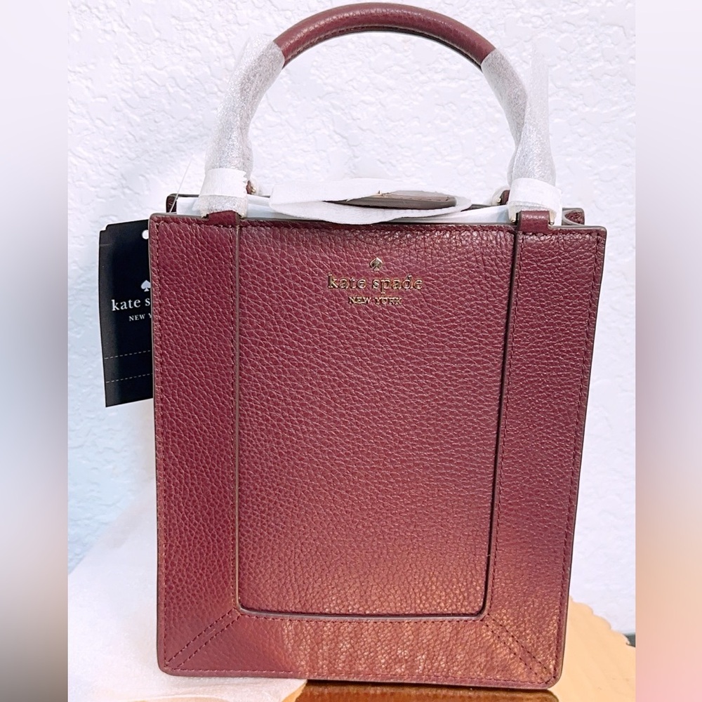 NWT KATE SPADE Cherry Wood Lena Mini Tote pebbles leather bag